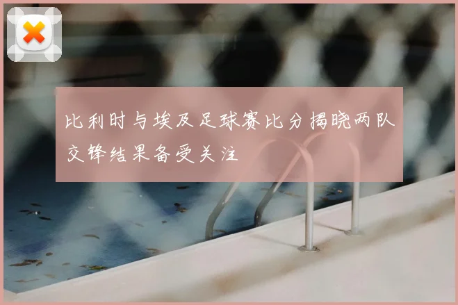 比利时与埃及足球赛比分揭晓两队交锋结果备受关注